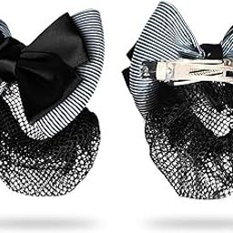 Sanas Hair Net For Women For Bun (1Pc) Juda Accessories For Women Bow Hair Clips For Woman Bun Maker For Hair Style Accessories For Woman Elegant Satin Bow Design Perfect For Gifting (1Pc) (Navy Blue)-image-95