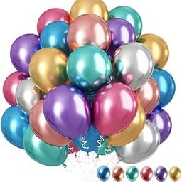 Flyloons 25 pcs MultiColor Metallic Chrome Balloons for Birthday Decoration items celebration Anniversary Girls Boys Men Women-20