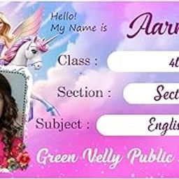 EYESHIV Customized Name Slip Stickers with Your Kids Photo School School Books, 30 Pcs.-15