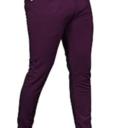 Men's Slim Fit Formal Trousers | Mid-Rise Solid Bottoms with Button Closure | Stylish Office Pants (Pack of 1)-image-68