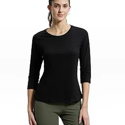 jockey A100 Women's Super Combed Cotton Rich Relaxed Fit Solid Round Neck Three Quarter Sleeve T-Shirt-picture-15