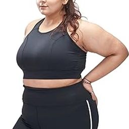 Plus Size Sports Bra for Women with Cross Straps| High Neck Pull On Sports Bra for High Impact Workout|Stretchable Moisture Wicking Fabric-picture-14