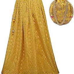 Benarsi Brocade Bridal Skirt/Lehenga/Bottom with Bridal Potli Bag.-image-99