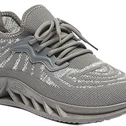 Men Monotone Walking Shoes With Lace-Up Closure And Pull Tabs 43EU9Uk Grey, Grey-image-14