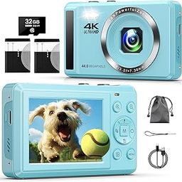 Digital Camera - 4K 44MP UHD Digital Cameras for Photography - Autofocus Point and Shoot Vlogging Camera with 16X Zoom, 32GB SD Card, 2 Batteries - Compact Small Camera for Kids Teens Boys Girls-picture-18