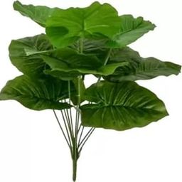 Artificial 12 Stick Plant Fake Palm Tree with 12 Long Leaves Artificial Plant (50 cm, Multi) for Home, Office, Wedding Decor (Green)-23