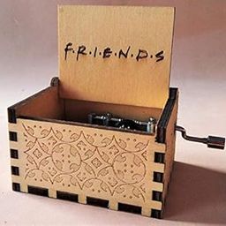 EITHEO Wooden Antique Carved Hand Crank Friends Theme Music Box-32