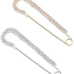 2 Pcs Women Big Pin Brooch Pin Gold Silver Tone Fashion Sweater Shawl-image-60