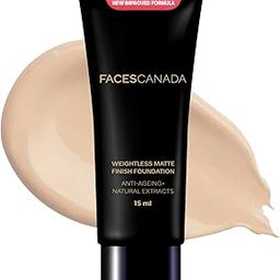 FACESCANADA Weightless Matte Finish Foundation - Medium Natural, 15ml | Lightweight | Natural Finish | Anti-Ageing | Non-Clog Pores | Enriched With Olive Seed Oil, Grape Extract, Shea Butter-21