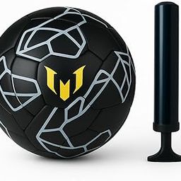 JD Enterprises Speedshell Football with Hand Pump, Official Size 5, Black and Yellow Design-image-80