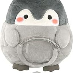 LOOM TREE Plush Bag Y2K Casual Doll Bag Penguin Backpack for Teen Adult Birthday Gifts with Pendant-image-12
