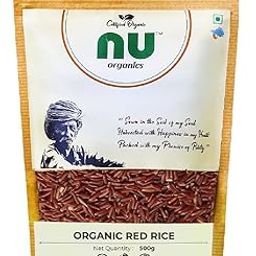 Nu Organics Red Rice 500g Organic, Whole Grain, Rich in Fiber & Antioxidants Supports Weight Management & Heart Health,Laal Tinni ka Chawal-image-32