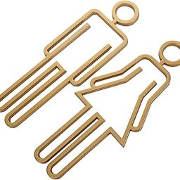 OKUMEYR Elegant Bathroom Sign for Men and Women High-end Metal-look Restroom Identification Plate Easy to Install Washroom Decor Use-image-51