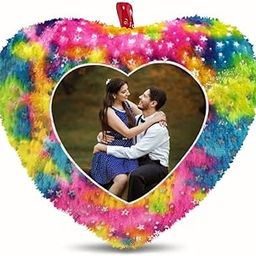 BMRGIFTS Fur Personalized Gift Photo Cushion for Boyfriend Girlfriend Husband Wife on Occasions Valentine's Day Birthday Anniversary Special Love Gift Heart 15x17 inch, Multi (PC95)-image-45