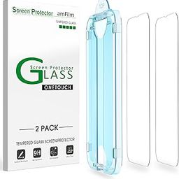 amFiIm Tempered Glass Screen Protector for iPhone 16e/iPhone 14/iPhone 13/13 Pro 6.1", Easy OneTouch Installation, Auto-alignment, Bubble Free Case Friendly, Anti-Scratch [2 Pack]-image-41