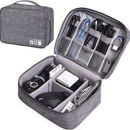 Gadget Organizer Case Fashion Double Layer Electronic Gadget Organizer Case, Cable Organizer Bag for Accessories, Hard Disk, Power Bank, Charger for Travel (Grey)-30