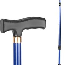 Dr. TORSO Active Assist Walking Stick with Adjustable Height, Stong Mild-Steel Body for Men/Women, Patients, Old People. (Blue)-image-74