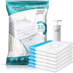 Ultra-Durable Vacuum Storage Bags Pack of 5[2 Small, 2 Medium, 1 Large] Space Saver for Clothes and More- Airtight, Reusable Compression Bags with Double-Zip Seal, Free Pump-image-22