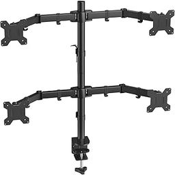 Quad Monitor Desk Mount, Free Stand for 4 Screens 14-27 Inch, VESA 75x75mm, 100x100mm, C Clamp Type-image-45