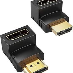 AGARO HDMI Adapter 90 Degree 4K Male to Female HDMI Connector 270 Degrees Extender Right Angle 2 Pack Combo L Type HDTV Converter-29