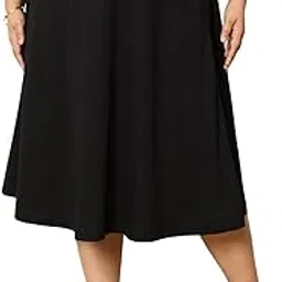 amydus Plus Size A Line Midi Skirt for Women | Sizes 2XL to 9XL | Stretchable & Moisture-Wicking Fabric | A-LIne High Waisted Plus Size Skirts for Women-picture-4