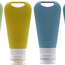 Travel bottles for Toiletries - 4 Travel Bottle Kit Set - Leakproof, Portable Refillable - Use for Shampoo, Body Wash (Set of 4 Multicolour Silicone)-88