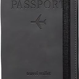 Passport Holder Cover Wallet Travelling Rfid Blocking Pu Leather Card Case Organiser International Travel Must Haves Accessories For Women Men, Grey-15