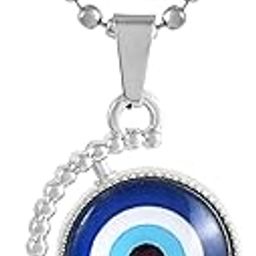 Silver Plated Evil Eye Najarbatoo Protecter Pendant Necklace Accessory For Men Women and Childrens-3