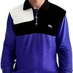 Mens Colorblock Knitted Collared Pullover Sweater, Purple/Black/Off-White, Angora Wool Woollen Full Sleeve Woolen Sweaters Winter Wear Pullovers for Men (in, Alpha, M, Regular, Purple)-image-82