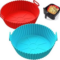 7 inch Air Fryer Silicone Baking Tray,Pot,Basket, Air Fryer Silicone Liners, Reusable Non-Stick Air Fryer Silicone Basket, Food Grade Silicone BPA Free (Multi-Color) (7 INCH, 1)-14