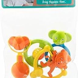 Sunny Chubby Cheeks Buddies Rattle Set - Pack of 4 Multicolor Baby Toys for Toddlers (3M+) | Safe, Fun & Easy-to-Hold-image-52