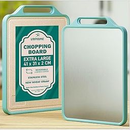 VRPRIME Large Steel Chopping Cutting Board for Kitchen | Steel Heavy-Duty Cutting Board for Vegetables, Fruits Cutter, Meats | Eco-Friendly and Anti-Microbial (41 x 31cm)-31
