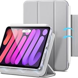 ESR for iPad Mini 7 Case A17 Pro 2024, iPad Mini 7th/6th Generation 8.3 inch Cover, Convenient Magnetic Attachment, Auto Sleep/Wake, Supports Pencil Pro/USB-C, Slim and Silky, Rebound Series, Grey-23