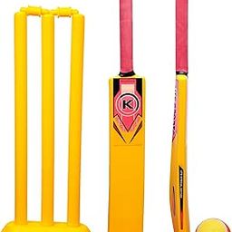 Hyper Heavy Grade Hard Plastic Cricket Bat with Wicket Set & 2 Tennis Ball for Kids (Size 3, Age 6-10 Year Old Kids), Strong Plastic-image-95