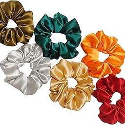 Dvabeautyshop Silk Satin Scrunchies (Pack of 6) – No Tug, No Damage Hair Ties for Women & Girls – Elegant & Comfortable (Jimin)-image-18
