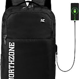 35 Litres Durable Men Casual Lightweight Bag School College For Boys & Girls With Usb Charging Port Waterproof Laptop Backpack - Black-42
