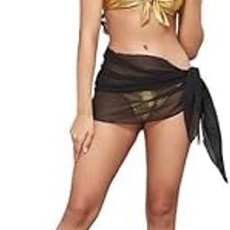 Women's 2-Piece Swimsuit Set with Halter Tie Top and Sheer Sarong Cover Up-image-36