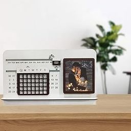 Personalized Wooden Perpetual Calendar with Photo Frame - Unique Desk Accessory | Corporate Gfits | Office Gifts-image-119