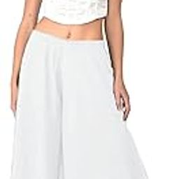 Umbrella Flared Relaxed Fit Stylish Solid Georgette Palazzo or Bottoms for Women's and Girls-image-15