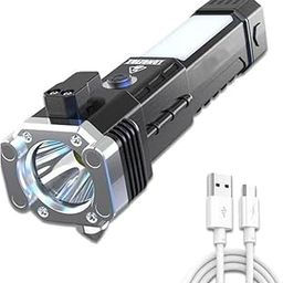 Led 3w Reachargeable Flash Light with Long Distance Beam for Traveling,Camping with Window Glass Braker(Pack of 1)-22