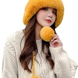 topibaaz Women Winter Beanie Hat Warm Full Face Ear Cover Woolen Cap | Soft Plush Velvet Fur Knit Slouchy Skull Monkey Cap for Ski Hiking Outdoor Girls & Ladies-picture-34