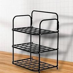 Durable Plastic & Metal Shoe Rack - 3-Tier Stackable Organizer for Home, Closet & Entryway, Holds Up to 9 Pairs of Shoes, Easy Assembly, Space-Saving Design (3 Shelves)-16