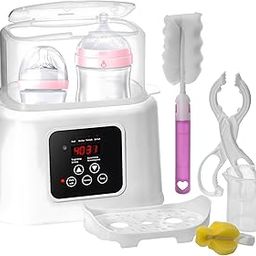 24x7 eMall 6-in-1 Baby Bottle Warmer & Sterilizer – Fast Heating, Precise Temperature Control, LCD Display, Large Capacity with Pliers and Brush - Bottles not Included, Baby Food Formula Heater-2