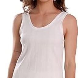 Women's Cut Sleeves Thermal Top | Antibacterial, Skin Friendly with Superior Heat Retention | Slim Fit Solid Alpine IntelliHeat Thermal Top (White)-image-53