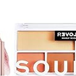 Makeup RevolutionRose Gold Lip Gloss for Women, Shimmer Bomb Lip Gloss - 4.5mlColour Play Soulful Eyeshadow Palette,Mixed-image-50