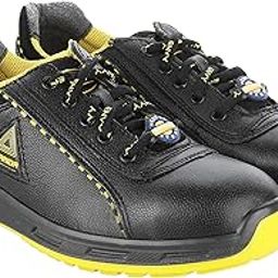 Warrior Envy Earth Popcorn Safety Shoes for Men, Steel Toe, Light Weight, Black/Yellow, Sizes-5UK-12UK-17