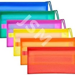JSMSH Multipurpose Waterproof Zipper Pouches Document Holder/Pen Pencil Case/Stationery Storage Bags/Cosmetic Pouch/Travel Organizer (Multicolour, Cheque Size) (Pack of 10)-43
