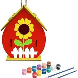 LOOM TREE 3xDIY Bird House Unpainted Build Paint Hanging Wooden Birdhouse Set Craft D | Yard, Garden & Outdoor Living | Bird & Wildlife Accessories | Birdhouses-image-80
