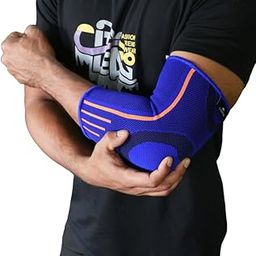 LimitX Elbow Support Sleeve | Prevents Elbow Injuries | Relievs Elbow Pain & discomfort | Suited for all Age Groups & Genders | Breathable & Comfortable Fabric | Blue - Small - Single Unit-image-81