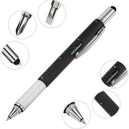 KOSHIYA Plastic Multifunction Tool Pen,6 In1 Multitool With Ballpoint Pen,Multi-Tool Pen With Ballpoint Pen, Touch Screen Stylus, Ruler, Spirit Level, Screwdriver-26